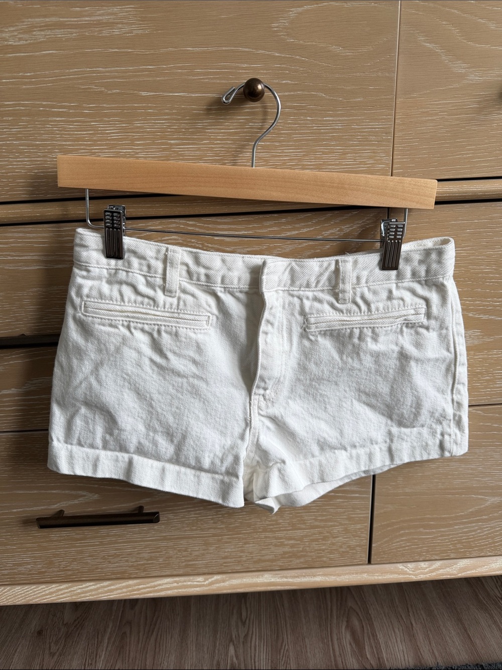 Zara White Denim Short Shorts